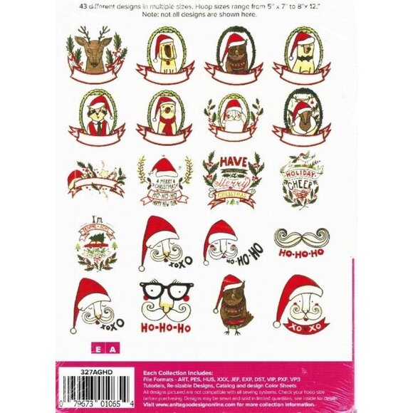 Christmas Critters Anita Goodesign Embroidery Full Collection CD New Sealed - Picture 2 of 9
